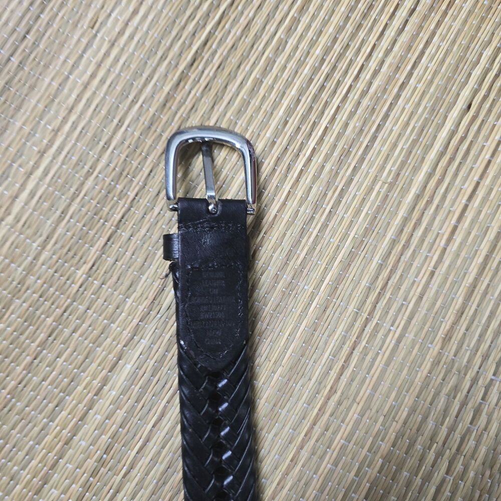 Black Braided Belt Genuine Leather Belt Size 36 Casual Dress Belt Men's. - Picture 2 of 5